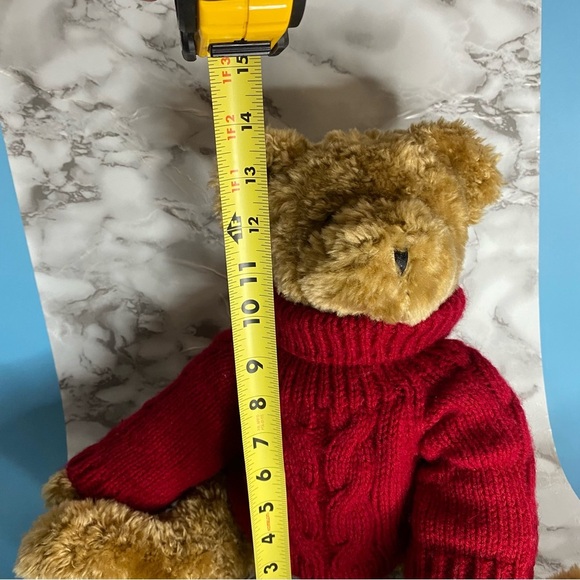 Vintage 18 Inch Teddy Bear Y2K Presidents Choice ‘Jaden’ Red Cable Knit Sweater - Picture 6 of 6